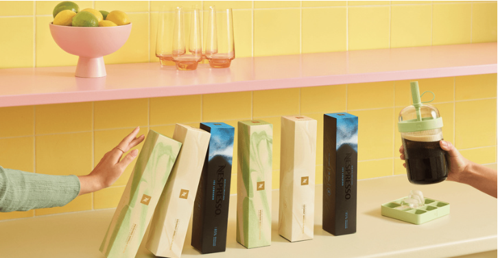 Nespresso summer, coffee dominoes