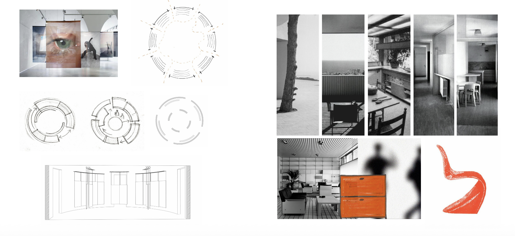 Vitra NOMADE, moodboard and exhibition layouts