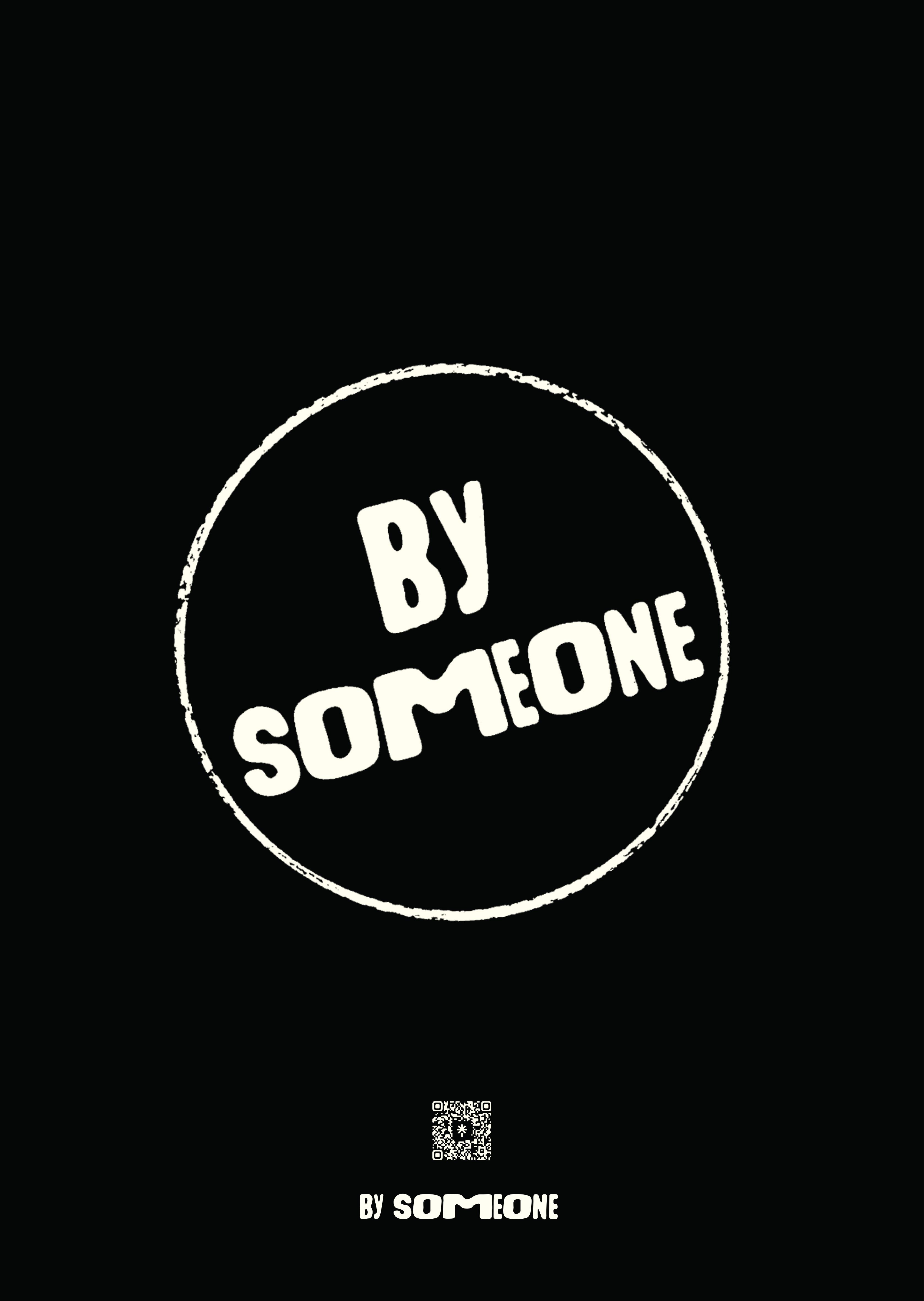 By Someone poster, stamp logo on black