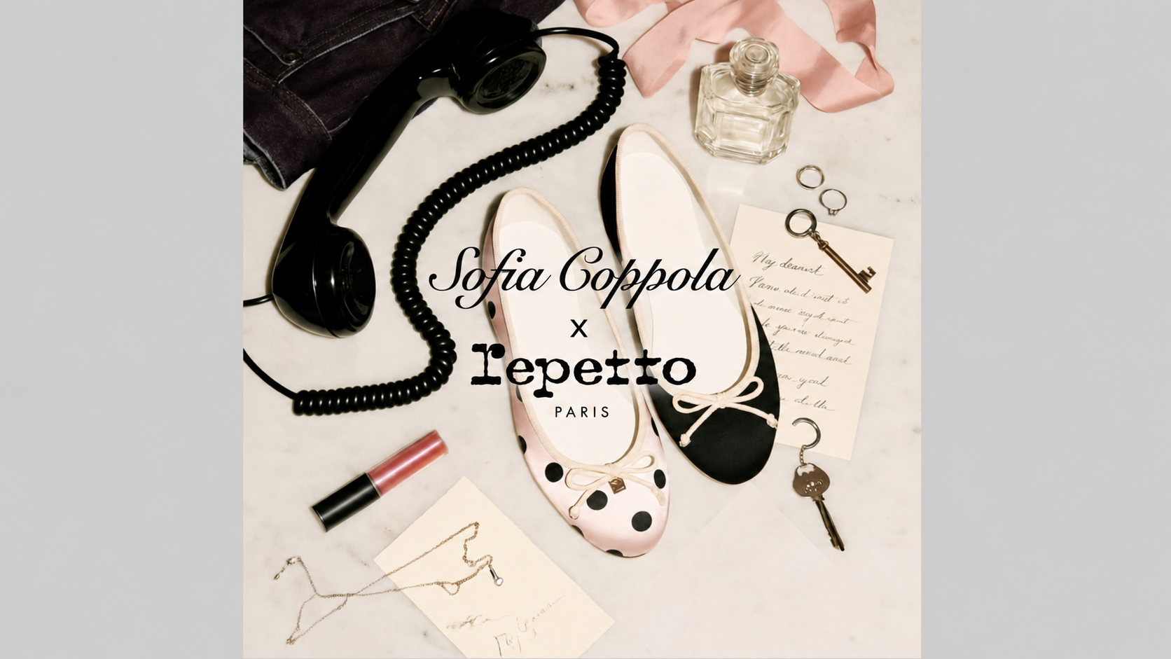 Sofia Coppola × Repetto, campaign flat lay